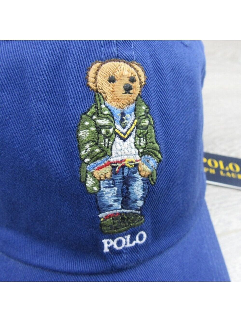 Polo Ralph Lauren Bear Twill Ball Cap Hat Royal Blue OS Adjustable NEW - Picture 3 of 13